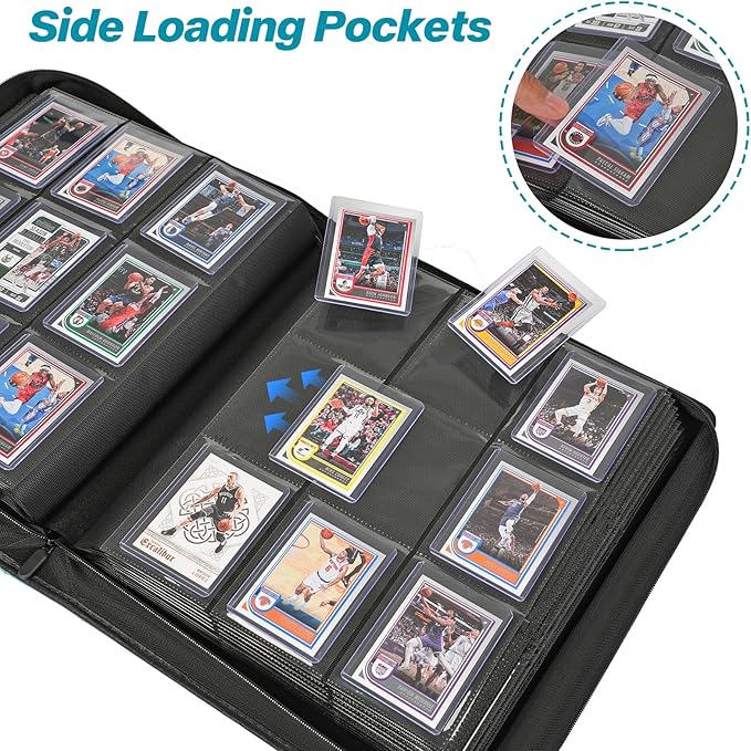 Sibonic 9 Pocket TopLoader Binder, Holds 360 3”x4” Toploader Hard Cases - Image 3