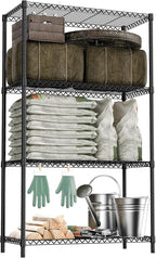 M MZG Standing Shelf Units Wire Rust-Proof Outdoor Storage Shelving 4-Tier by MEIGAOPLASTICANDMETALHKCOLIMITED