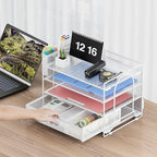 Marbrasse Desk Organizer and Accessories4-Tier Paper File Letter Tray - Image 4