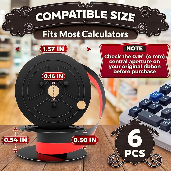 6 Pcs Sharp EL-1197PIII Calculator Ribbon – Canon MP11DX Calculator Rіbbon – - Image 2