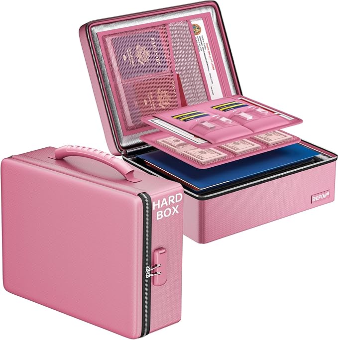 ENGPOW Fireproof Document Box, Hard Case File Box by ENGPOW
