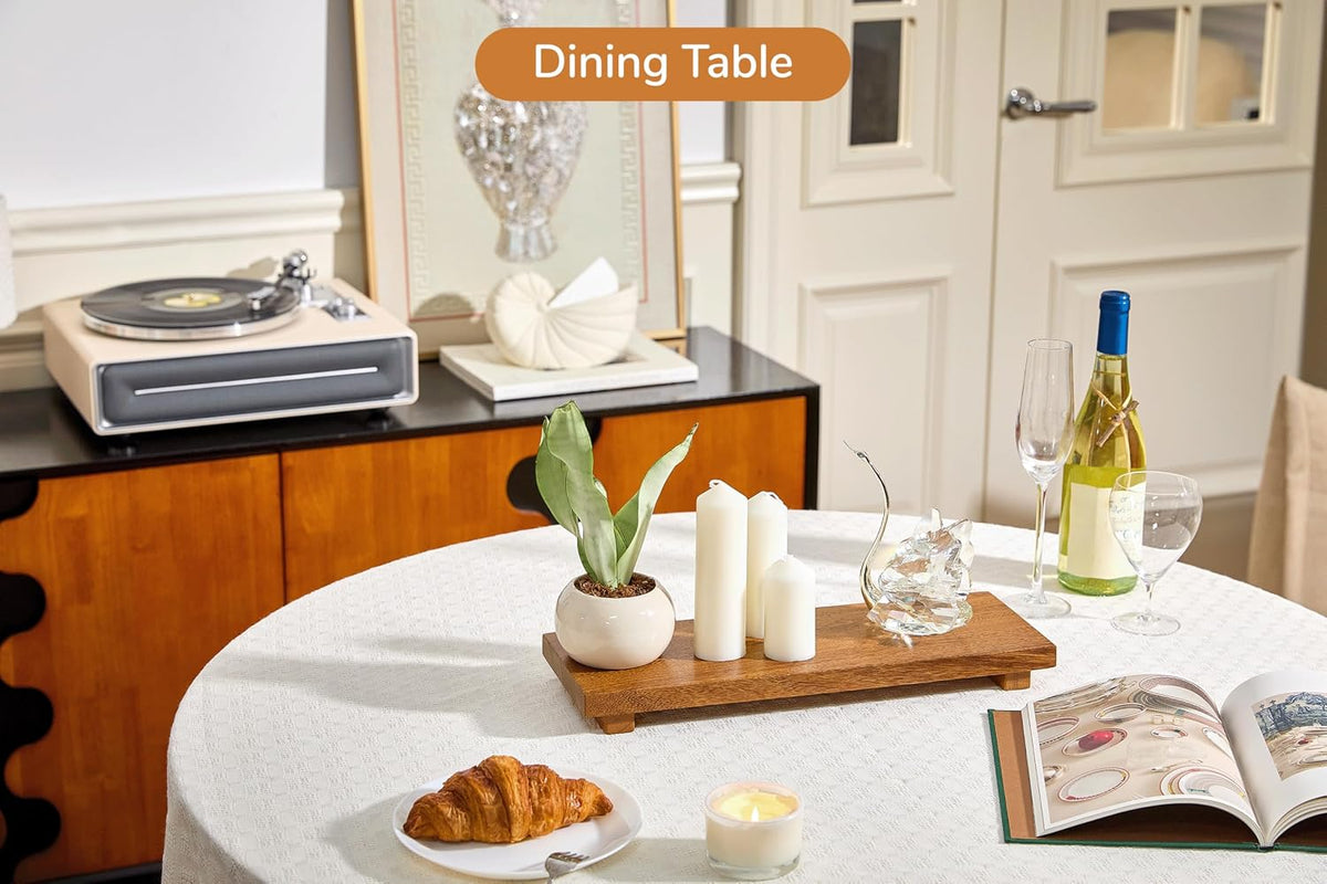 Narrow 17" Acacia Wood Riser Pedestal Stand for Kitchen Counter