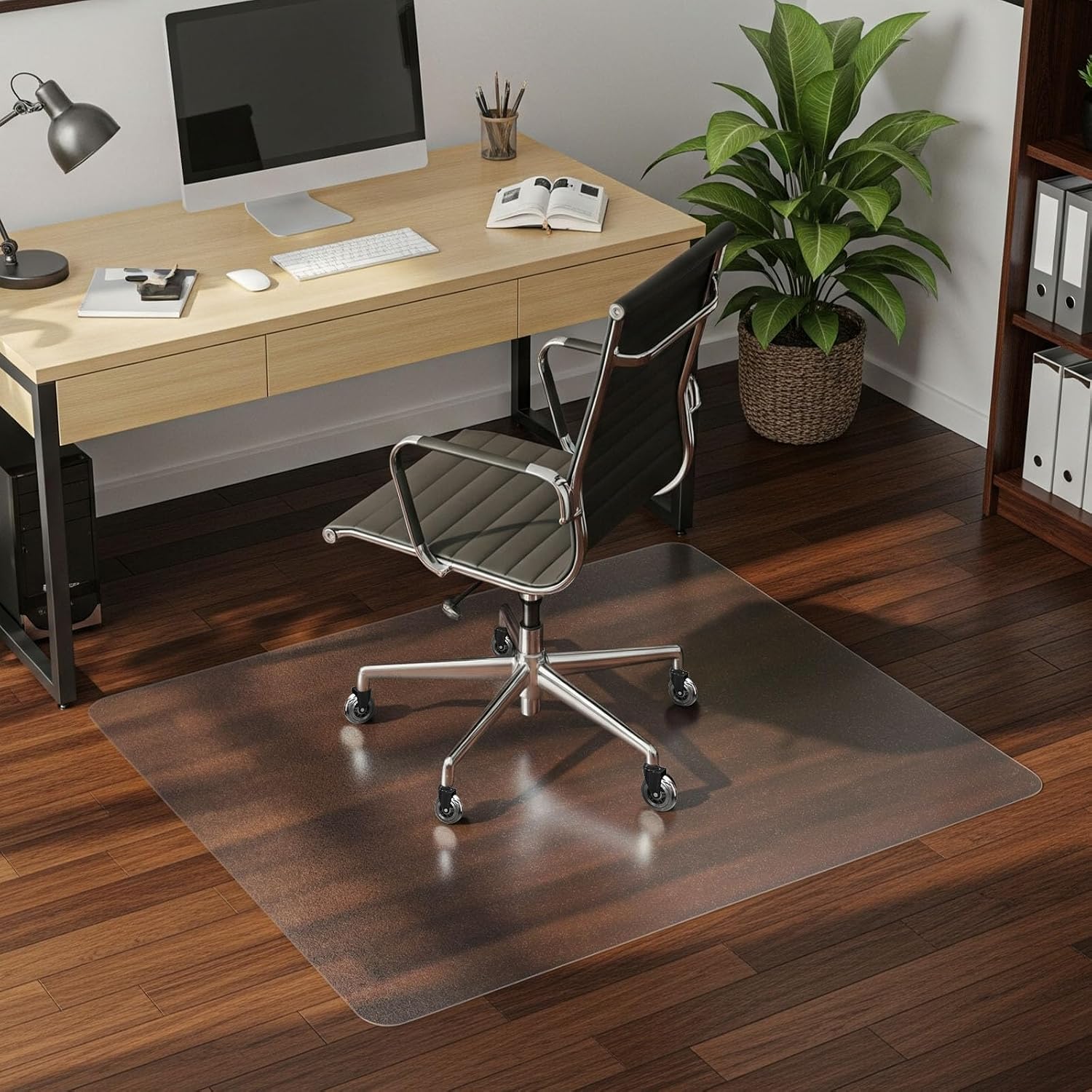 COSYLAND Floor Protection Mat, Office Chair, Transparent, Office Chair Mat and Office Chair Mat, Non-Slip Protective Mat for Floor and Carpet (120 x 120 cm)