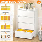 INTERGREAT 4 Drawer File Cabinet, Lateral File Cabinet - Image 5