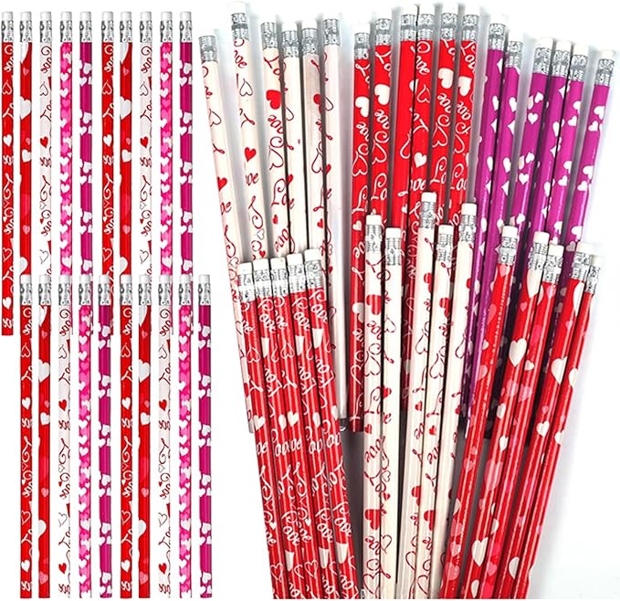 Hdagbnn 72PCS Valentine's Day Pencils, Wooden Heart Pencil - Image 4