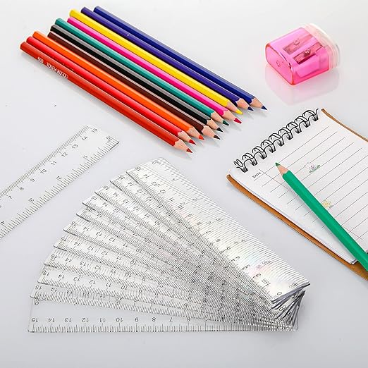 Zonon 500 Pcs 6 Inch Rulers Bulk Clear Plastic Flexible Straight Rulers - Image 2