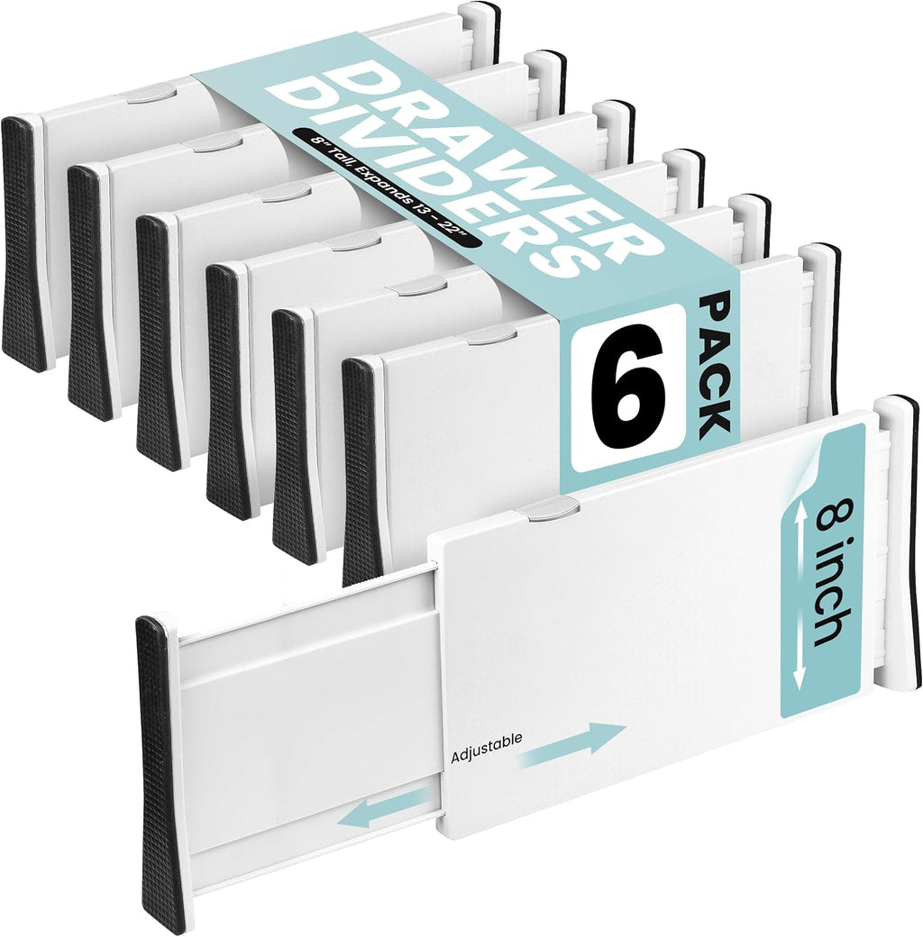 RAPTUROUS Adjustable Drawer Dividers, Expandable 13.35-22", Non-Slip