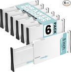 RAPTUROUS Adjustable Drawer Dividers, Expandable 13.35-22", Non-Slip by Rapturous