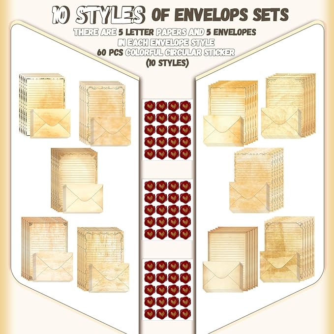 TaoBary 160 Pcs Stationery Paper Set 50 Double Sided Stationery Papers - Image 5