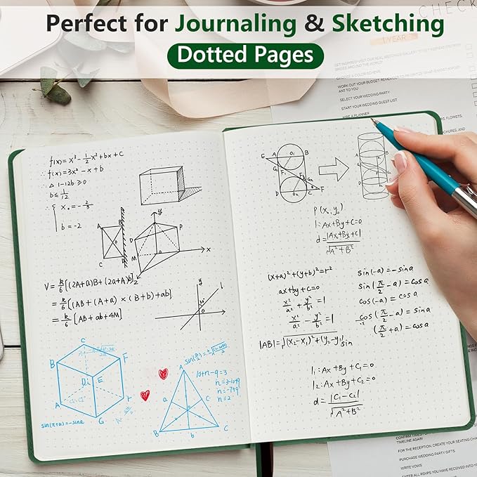 PERCUN Dotted Journal Notebook for Men & Women, 160 Pages Dot Grid notebook for - Image 3
