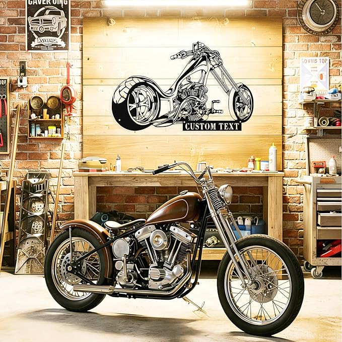 Custom Motorcycle Metal Sign Personalized Biker Name Sign Motorcycle Wall Art - Image 5