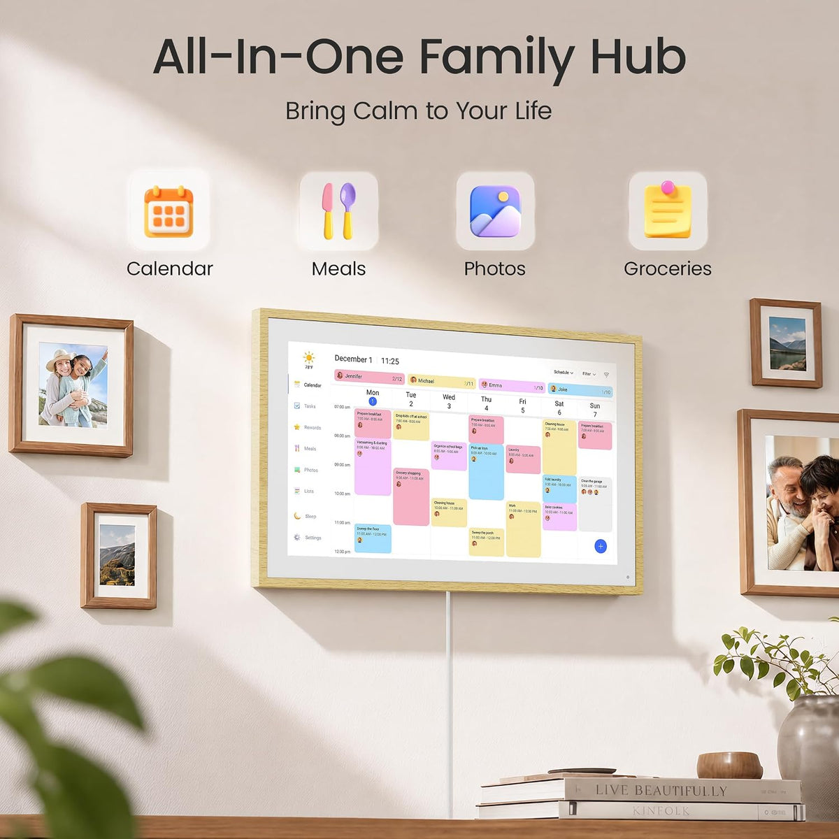 Dragon Touch 15.6 inch Digital Calendar Chore Chart – Digital Picture Frame, ...
