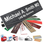 Door Name Plate Personalized for Office Ash Plastic Name Plate White Letters by LHS+My+Business