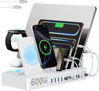 600w Charging Station for Multiple Devices, 15 in 1 Wireless Charger by SAIPKYGS