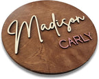 Custom Round Nusery Name Sign, Personalized 3D Baby Name Announcement Sign - Image 4