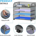 Marbrasse 4 Tier Paper Organizer Letter Tray - Image 4