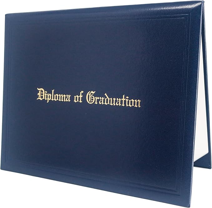 GraduationMall 11"x14" Imprinted Padded Diploma Cover Certificate Holder Navy by GraduationMall%C2%AE