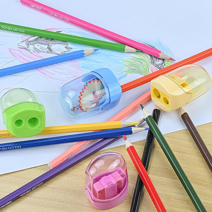 Small Pencil Sharpener for Kids, BOPART 24pcs Colored Pencil Sharpeners Manual - Image 7