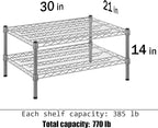 Regal Altair 21" Deep x 30" Wide x 14" Height Wire Shelving Kit | 2-Tier | NSF - Image 3