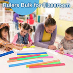 12 Inch Plastic Rulers, 32 Pack Assorted Colors Transparent Ruler Bulk - Image 7