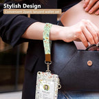 bolimoss 2-in-1 ID Badge Holder & Lanyard Wallet, Cute Florals Leather ID Badge - Image 3