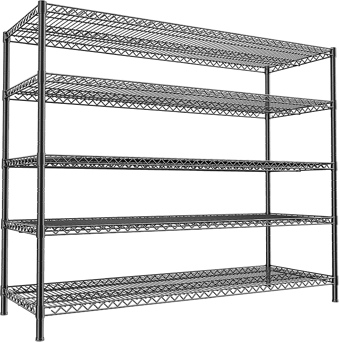 REIBII 55.5" W Storage Shelves 3200LBS Metal Shelving 5 Tier Wire Shelving Unit by REIBII