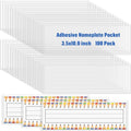 Jeyiour 100 Pcs Label Holders Adhesive Nameplate Pockets Storage Bin Labels by Jeyiour