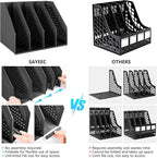 SAYEEC Collapsible Magazine Holder Plastic Desktop 4 Compartment File Rack - Image 6