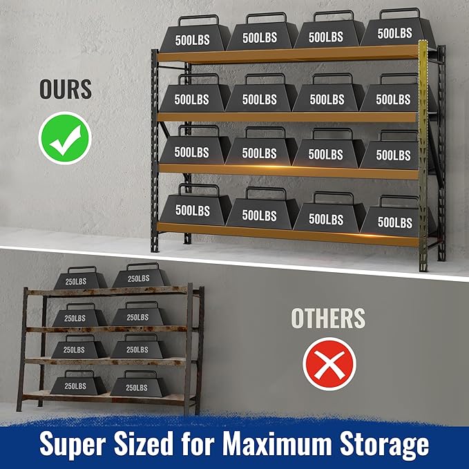 WORKPRO 77" Garage Shelving Unit, 8000LBS Heavy Duty Metal Storage Rack - Image 5
