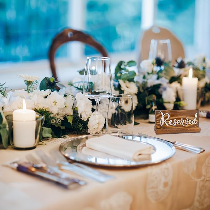 Darware Wooden Reserved Signs for Tables; Rustic Real Table Signs - Image 4