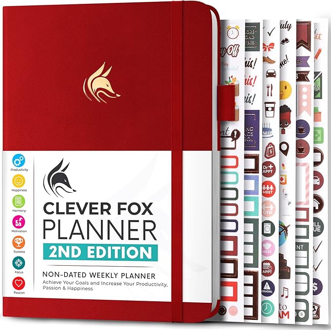 Clever Fox Planner 2nd Edition – Colorful Weekly & Monthly Goal Planner by CleverFox