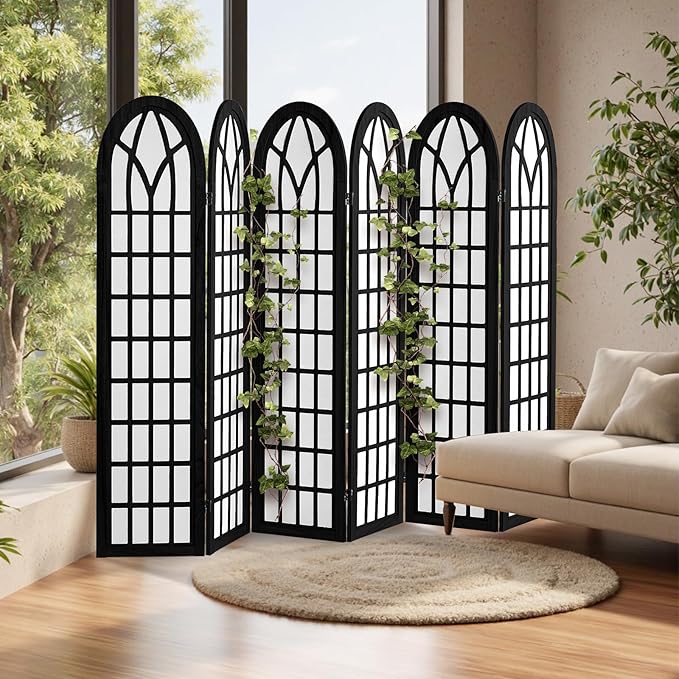 Asnefeli 6 Panel Japanese Room Divider, Shoji Style Partition Divider, Fully - Image 8
