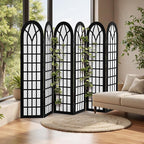 Asnefeli 6 Panel Japanese Room Divider, Shoji Style Partition Divider, Fully - Image 8
