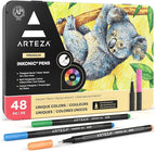 ARTEZA Inkonic Fineliners Pens, 0.4 mm Fine Tip Markers, Water-Based Art Pens by ARTEZA