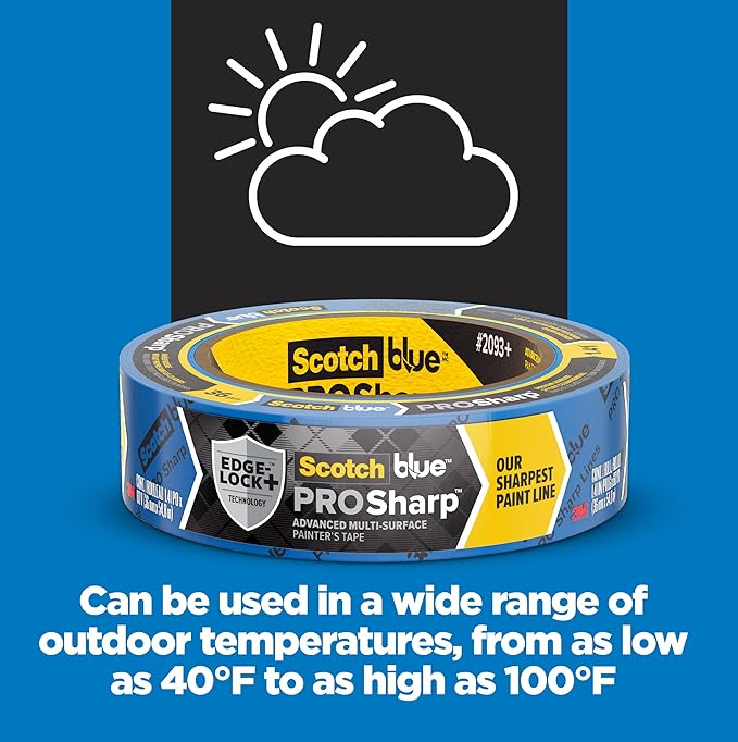 ScotchBlue PROSharp Painter's Tape 1 Inch Wide 3 Rolls Blue Tape Protects - Image 6