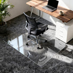 Vicwe Glass Chair Mat for Carpet, 32"x48" Tempered Glass Office Chair Mat | 1/5" Thick,Heavy Duty Chair Mat with Rounded and Polished Edges,Smooth Glide for Carpet & Hardwood Floor Protection,Ship Flat