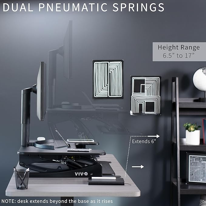 VIVO 32 inch Height Adjustable Stand Up Desk Converter, V Series, Quick Sit to - Image 5