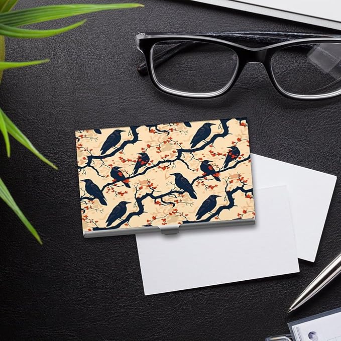 haigof Crow Business Card Holder Business Card Case Metal Business Card - Image 5