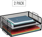 Mind Reader Stackable Paper Tray, Desktop Organizer, File Storage, Metal Mesh - Image 6