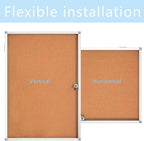 Cork Bulletin Board 24x36 inch Lockable Cork Noticeboard Enclosed Wall-Mounted - Image 3