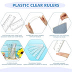 Zonon 500 Pcs 6 Inch Rulers Bulk Clear Plastic Flexible Straight Rulers - Image 5