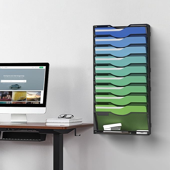 Kuntine.B Wall File Organizer Office Hanging Magazine Holder Wall File Organizer - Image 7