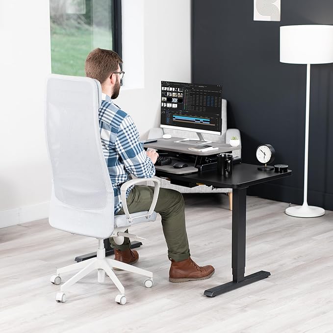 VIVO 26 inch Desk Converter, K Series, Height Adjustable Sit to Stand Riser - Image 8