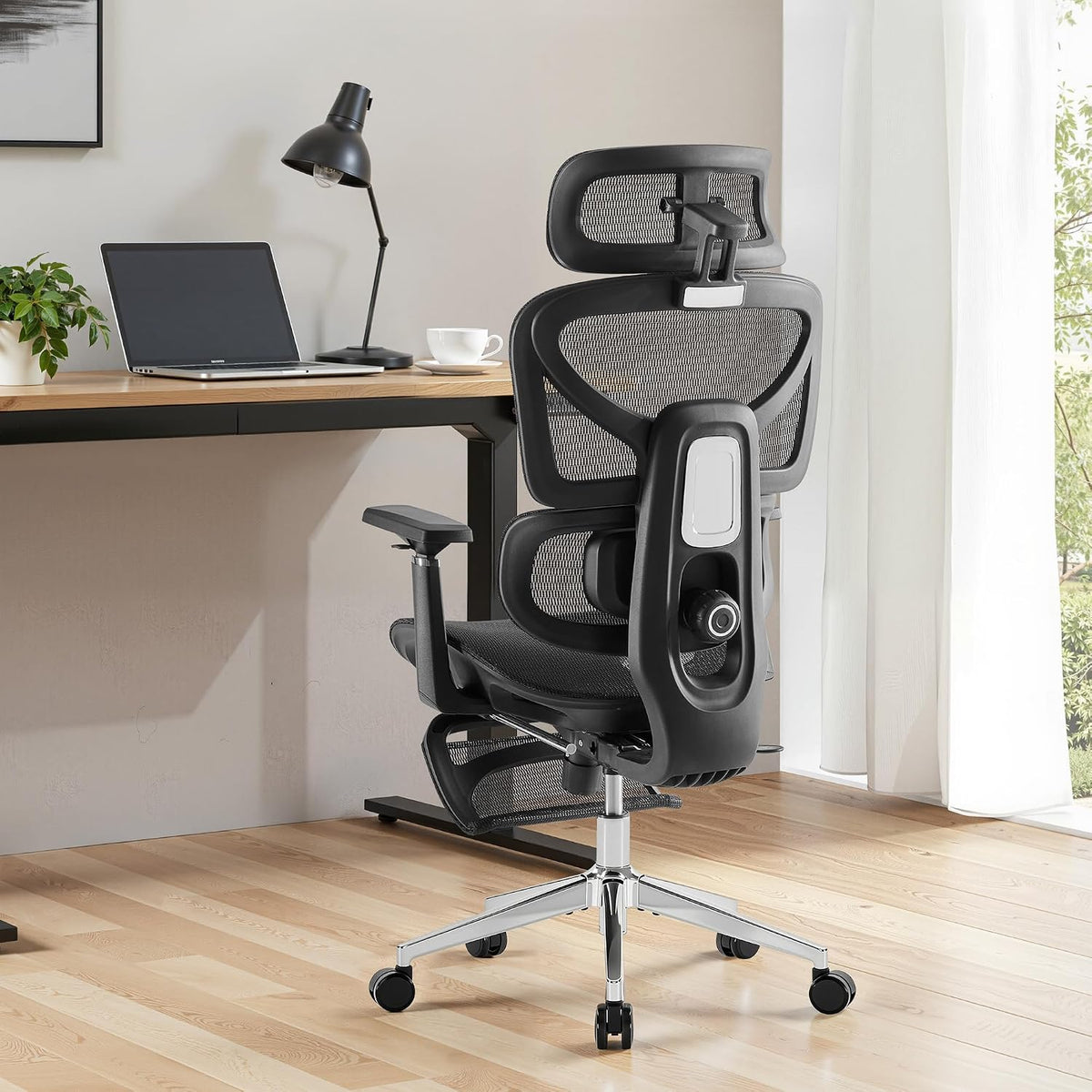 Cozyman Ergonomic Office Chair with Footrest - 5-Level Adjustable Lumbar Supp...