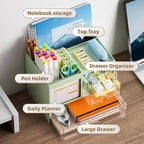 Marbrasse Desk Organizer with 3 Drawer, Desk Organizers and Accessories with 4 - Image 2