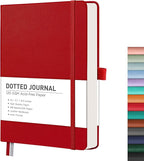 RETTACY Bullet Dotted Journal Notebook, 256 Pages, A5 Medium Size, Leather by RETTACY