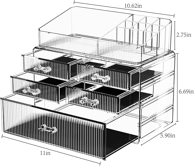ZHIAI Stackable Organizer, Acrylic Cosmetic Organizer - Image 6