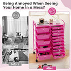 DORTALA 15-Drawer Rolling Storage Cart - Image 8