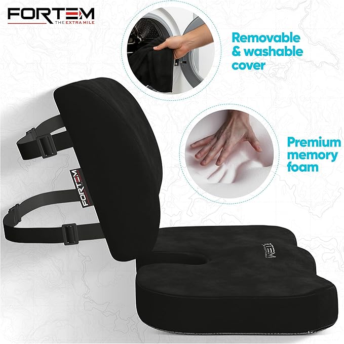 FORTEM Seat Cushion, Office Chair Cushion, Lumbar Support Pillow - Image 3
