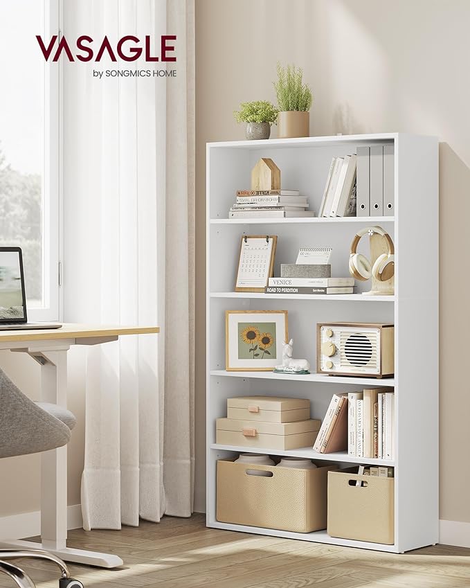 VASAGLE Set of 2 Bookshelves, 30 Inches Wide, 5-Tier Open Bookcases - Image 2